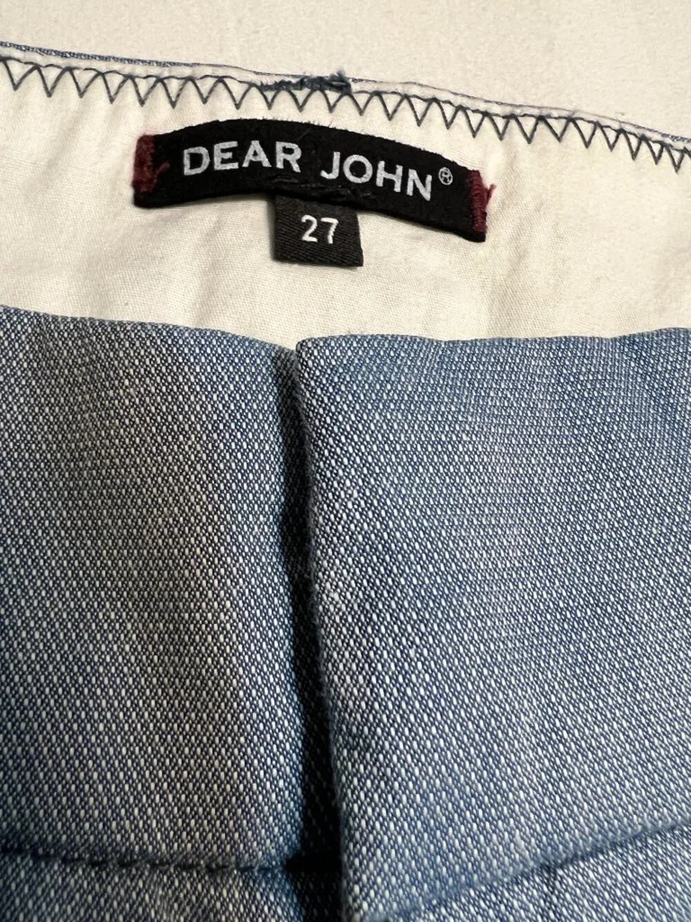 Dear John Denim Shorts Womens 27 Sea Blue Chambray Cuffed Casual Summer
